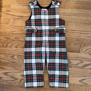 Beaufort Bonnet red and green plaid longall, 12-18 mos